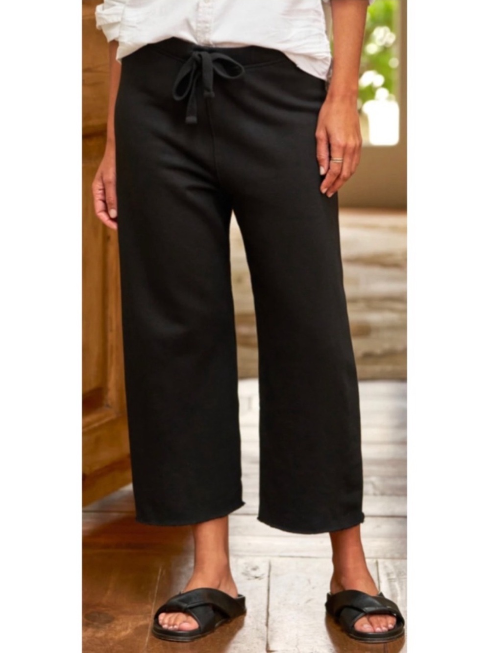 Frank & Eileen Catherine Favorite Cropped Sweatpants Size M Black